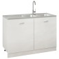 vidaXL Doppelspüle Silbern 1200x500x155 mm Edelstahl vidaXL Doppelspüle Silbern 1200x500x155 mm Edelstahl