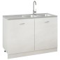 vidaXL Doppelspüle Silbern 1200x600x155 mm Edelstahl vidaXL Doppelspüle Silbern 1200x600x155 mm Edelstahl