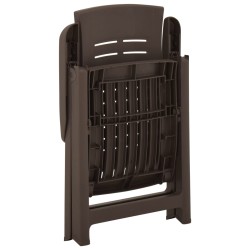 vidaXL Verstellbare Gartenstühle 2 Stk. Kunststoff Mokkabraun