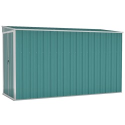 vidaXL Wand-Geräteschuppen Grün 118x288x178 cm Verzinkter Stahl