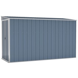 vidaXL Anbauschuppen Grau 118x288x178 cm Verzinkter Stahl