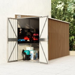 vidaXL Wand-Geräteschuppen Braun 118x288x178 cm Verzinkter Stahl