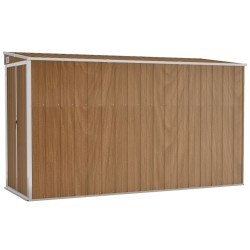 vidaXL Wand-Geräteschuppen Braun 118x288x178 cm Verzinkter Stahl