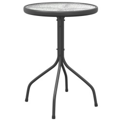 vidaXL Gartentisch Ø50x71 cm Stahl Anthrazit