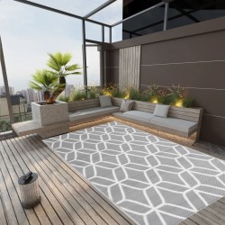 vidaXL Outdoor-Teppich Grau 140x200 cm PP