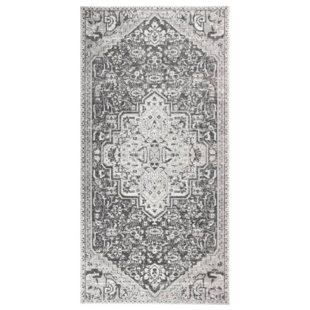 vidaXL Outdoor-Teppich Flachgewebe 100x200 cm Hellgrau