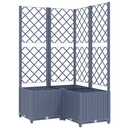 vidaXL Pflanzkübel mit Rankgitter Dunkelgrau 80x80x136 cm PP