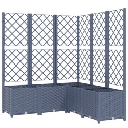 vidaXL Pflanzkübel mit Rankgitter Dunkelgrau 120x120x136 cm PP