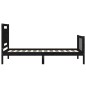 vidaXL Massivholzbett mit Kopfteil Schwarz 90x190 cm vidaXL Massivholzbett mit Kopfteil Schwarz 90x190 cm