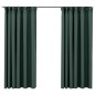 vidaXL Verdunkelungsvorhänge Haken Leinenoptik 2 Stk. Grün 140x175 cm vidaXL Verdunkelungsvorhänge Haken Leinenoptik 2 Stk. Grün 140x175 cm