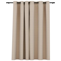 vidaXL Verdunkelungsvorhang mit Ösen Leinenoptik Beige 290x245 cm