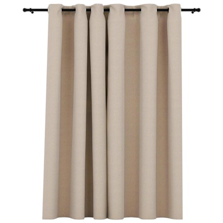vidaXL Verdunkelungsvorhang mit Ösen Leinenoptik Beige 290x245 cm