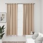 vidaXL Verdunkelungsvorhänge Haken Leinenoptik 2 Stk. Beige 140x175 cm vidaXL Verdunkelungsvorhänge Haken Leinenoptik 2 Stk. Beige 140x175 cm