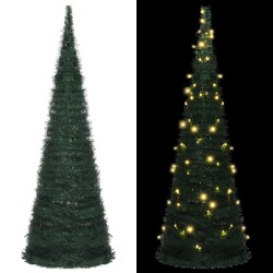 vidaXL Künstlicher Weihnachtsbaum Pop-up mit LED Grün 180 cm
