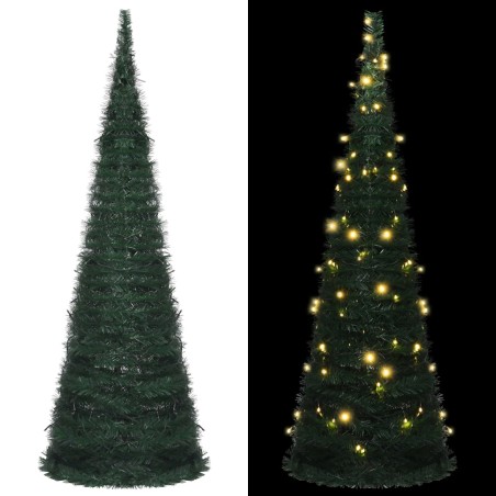 vidaXL Künstlicher Weihnachtsbaum Pop-up mit LED Grün 180 cm