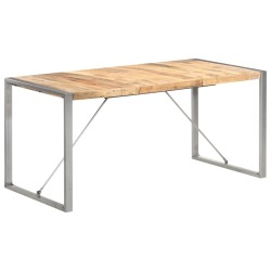 vidaXL Esstisch 160x80x75 cm Raues Mango-Massivholz