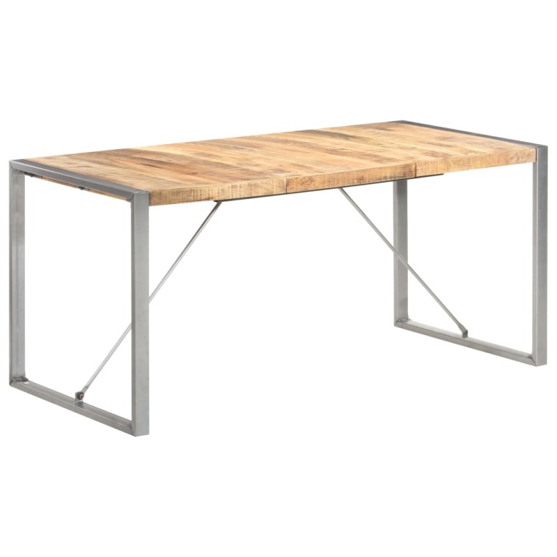 vidaXL Esstisch 160x80x75 cm Raues Mango-Massivholz vidaXL Esstisch 160x80x75 cm Raues Mango-Massivholz