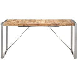 vidaXL Esstisch 160x80x75 cm Raues Mango-Massivholz