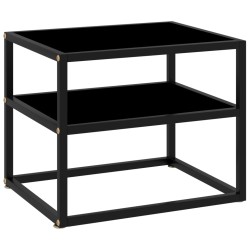vidaXL Konsolentisch Schwarz 50x40x40 cm Hartglas