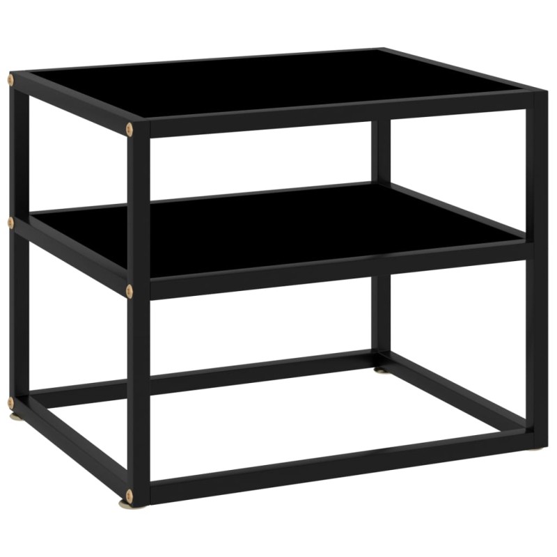 vidaXL Konsolentisch Schwarz 50x40x40 cm Hartglas vidaXL Konsolentisch Schwarz 50x40x40 cm Hartglas