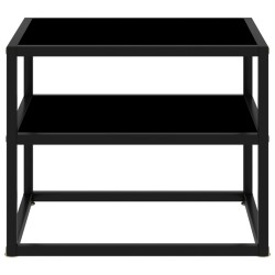 vidaXL Konsolentisch Schwarz 50x40x40 cm Hartglas