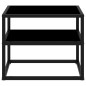 vidaXL Konsolentisch Schwarz 50x40x40 cm Hartglas vidaXL Konsolentisch Schwarz 50x40x40 cm Hartglas