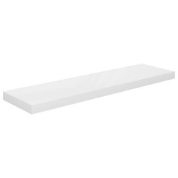 vidaXL Schwebendes Wandregal Hochglanz-Weiß 90x23,5x3,8 cm MDF  