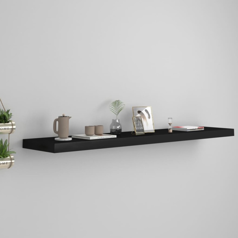 vidaXL Schwebendes Wandregal Schwarz 120x23,5x3,8 cm MDF vidaXL Schwebendes Wandregal Schwarz 120x23,5x3,8 cm MDF