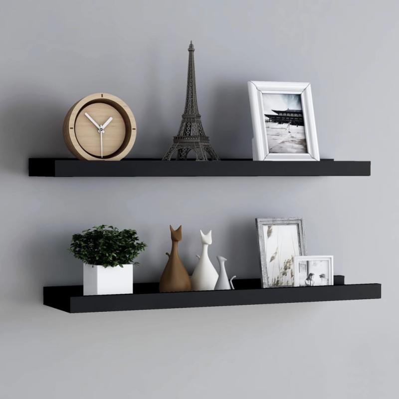 vidaXL Bilderleisten 2 Stk. Schwarz 80x9x3 cm MDF vidaXL Bilderleisten 2 Stk. Schwarz 80x9x3 cm MDF