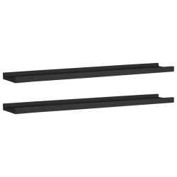 vidaXL Bilderleisten 2 Stk. Schwarz 80x9x3 cm MDF