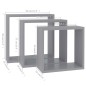 vidaXL Würfelregale 3 Stk. Grau MDF vidaXL Würfelregale 3 Stk. Grau MDF