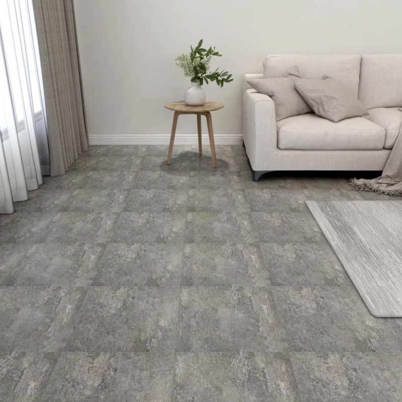 vidaXL PVC-Fliesen Selbstklebend 55 Stk. 5,11 m² Grau vidaXL PVC-Fliesen Selbstklebend 55 Stk. 5,11 m² Grau
