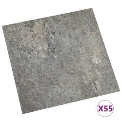 vidaXL PVC-Fliesen Selbstklebend 55 Stk. 5,11 m² Grau
