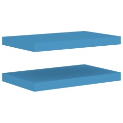 vidaXL Schweberegale 2 Stk. Blau 50x23x3,8 cm MDF