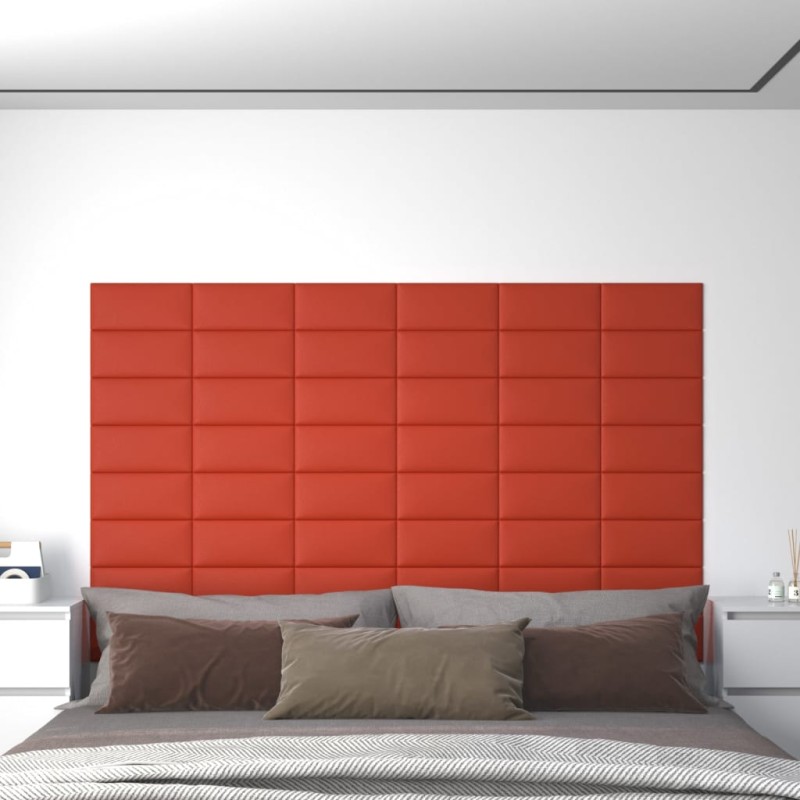 Wandpaneele 12 Stk. Rot 30x15 cm Kunstleder 0,54 m² Wandpaneele 12 Stk. Rot 30x15 cm Kunstleder 0,54 m²