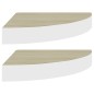 vidaXL Eck-Wandregal 2 Stk. Eiche und Weiß 35x35x3,8 cm MDF vidaXL Eck-Wandregal 2 Stk. Eiche und Weiß 35x35x3,8 cm MDF