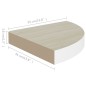 vidaXL Eck-Wandregal 2 Stk. Eiche und Weiß 35x35x3,8 cm MDF vidaXL Eck-Wandregal 2 Stk. Eiche und Weiß 35x35x3,8 cm MDF