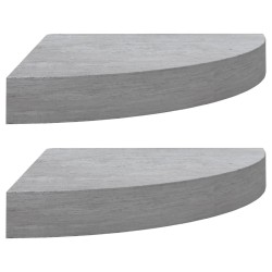 vidaXL Eck-Wandregal 2 Stk. Betongrau 35x35x3,8 cm MDF