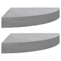 vidaXL Eck-Wandregal 2 Stk. Betongrau 35x35x3,8 cm MDF vidaXL Eck-Wandregal 2 Stk. Betongrau 35x35x3,8 cm MDF