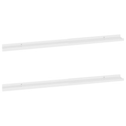 vidaXL Wandregale 2 Stk. Hochglanz-Weiß 115x9x3 cm