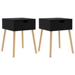 vidaXL Nachttische 2 Stk. Schwarz 40x40x56 cm Holzwerkstoff