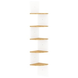 vidaXL Wand-Eckregal Weiß und Sonoma-Eiche 19x19x123 cm Holzwerkstoff