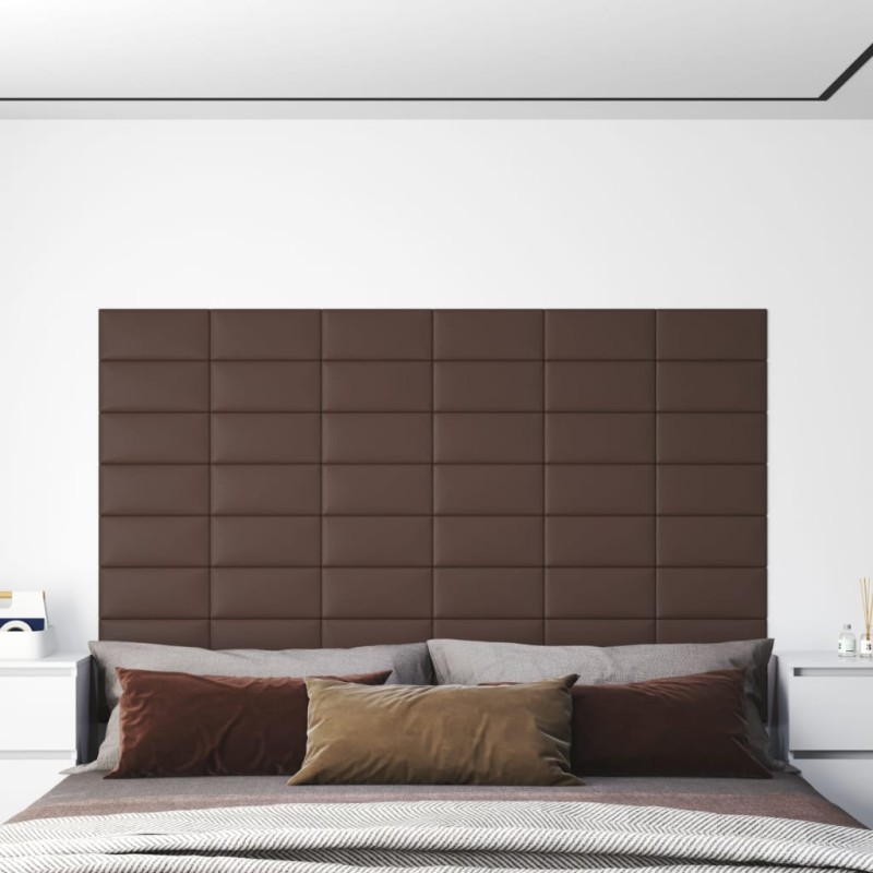vidaXL Wandpaneele 12 Stk. Braun 30x15 cm Kunstleder 0,54 m² vidaXL Wandpaneele 12 Stk. Braun 30x15 cm Kunstleder 0,54 m²