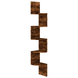 vidaXL Wand-Eckregal Räuchereiche 19x19x123 cm Holzwerkstoff