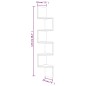 vidaXL Wand-Eckregal Räuchereiche 19x19x123 cm Holzwerkstoff vidaXL Wand-Eckregal Räuchereiche 19x19x123 cm Holzwerkstoff