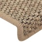 vidaXL Treppenmatten Selbstklebend Sisal 15 Stk. 65x21x4cm Dunkelbeige vidaXL Treppenmatten Selbstklebend Sisal 15 Stk. 65x21x4cm Dunkelbeige