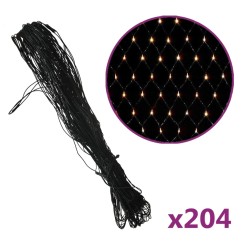 vidaXL LED-Lichternetz Warmweiß 3x2 m 204 LEDs Indoor Outdoor