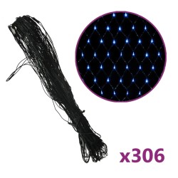 vidaXL LED-Lichternetz Blau 3x3 m 306 LEDs Indoor Outdoor