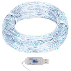 vidaXL LED-Lichterdraht 40 m 400 LED Kaltweiß 8 Funktionen