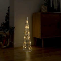 vidaXL LED-Kegel Acryl Weihnachtsdeko Pyramide Warmweiß 60 cm